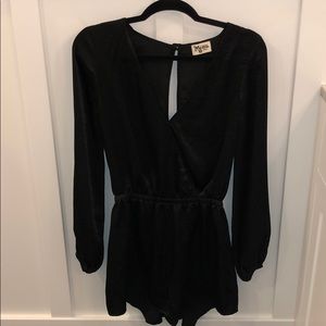 Show me your mini black satin romper